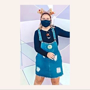 Distressed Overalls Dress